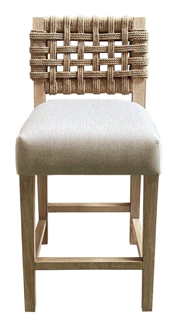 Rope Counter Stool (NWW) 22.83&quot;W x 18.89&quot;D x 38.19&quot;H