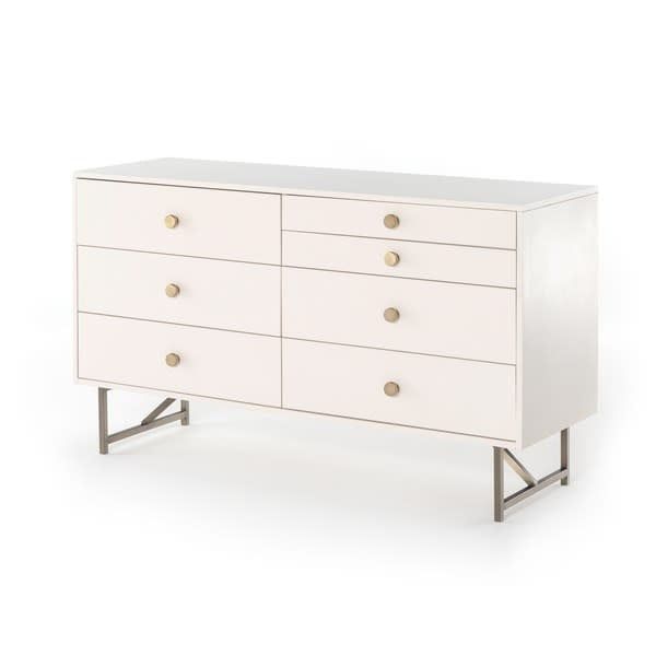 Van 7 Drawer Dresser-Matte Alabaster-58x19x33 Clearance No additional Dicounts Allowed