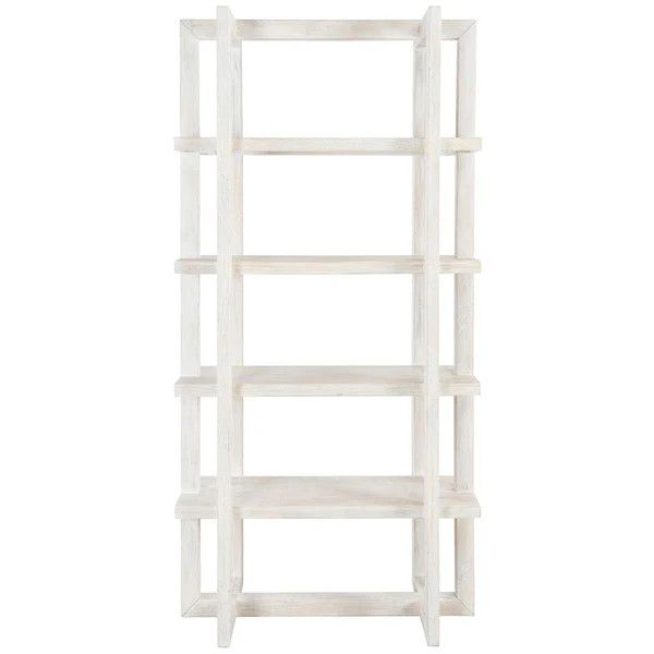 White washed Bookcase-White-48x18x96
