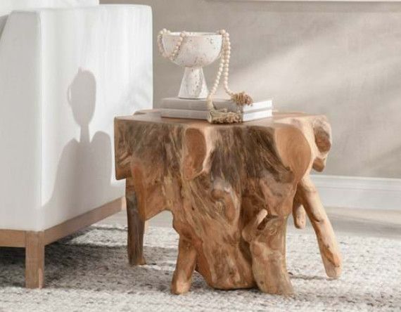 Cypress End Table Natural 24" x 24" x 18" h