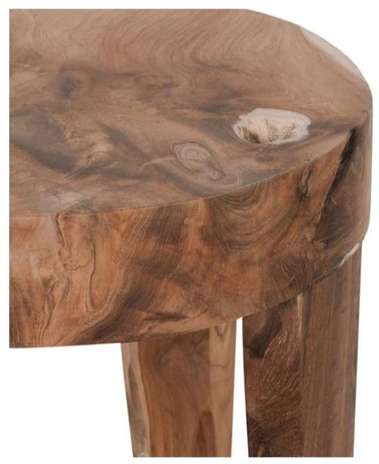 Kariba 18" Round Accent Table Natural 20" x 20" x 18"