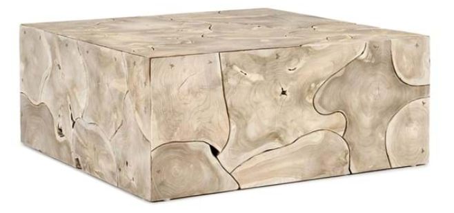 Puzzle 40&quot; Square Coffee Table Bleached