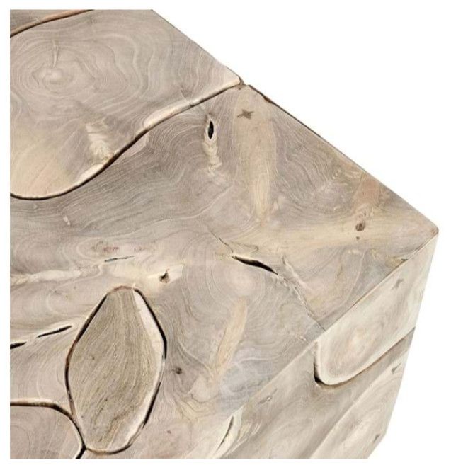 Puzzle 40&quot; Square Coffee Table Bleached