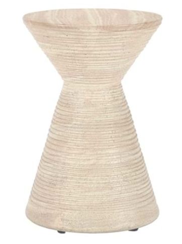 Fern Outdoor Accent Table Beige 15&quot; diam x 22.5H