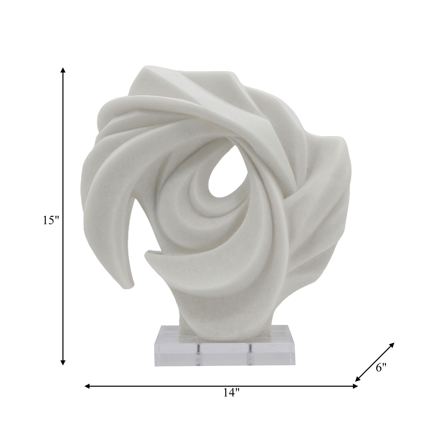 LILAH STATUARY, WHITE 14&quot;W  x 6.5 D  x 15&quot; H