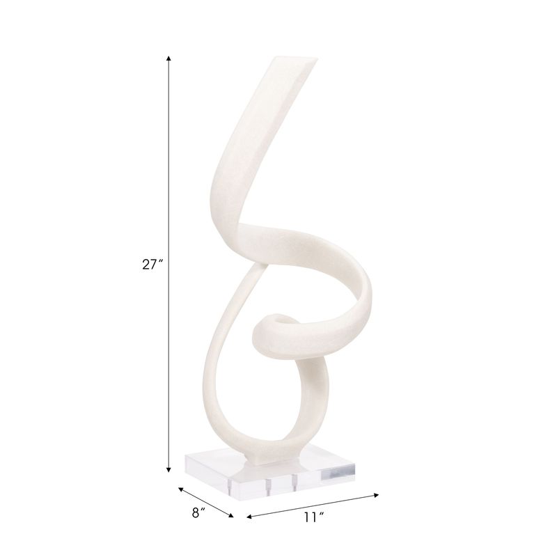 Serene White Resin Statue 27"