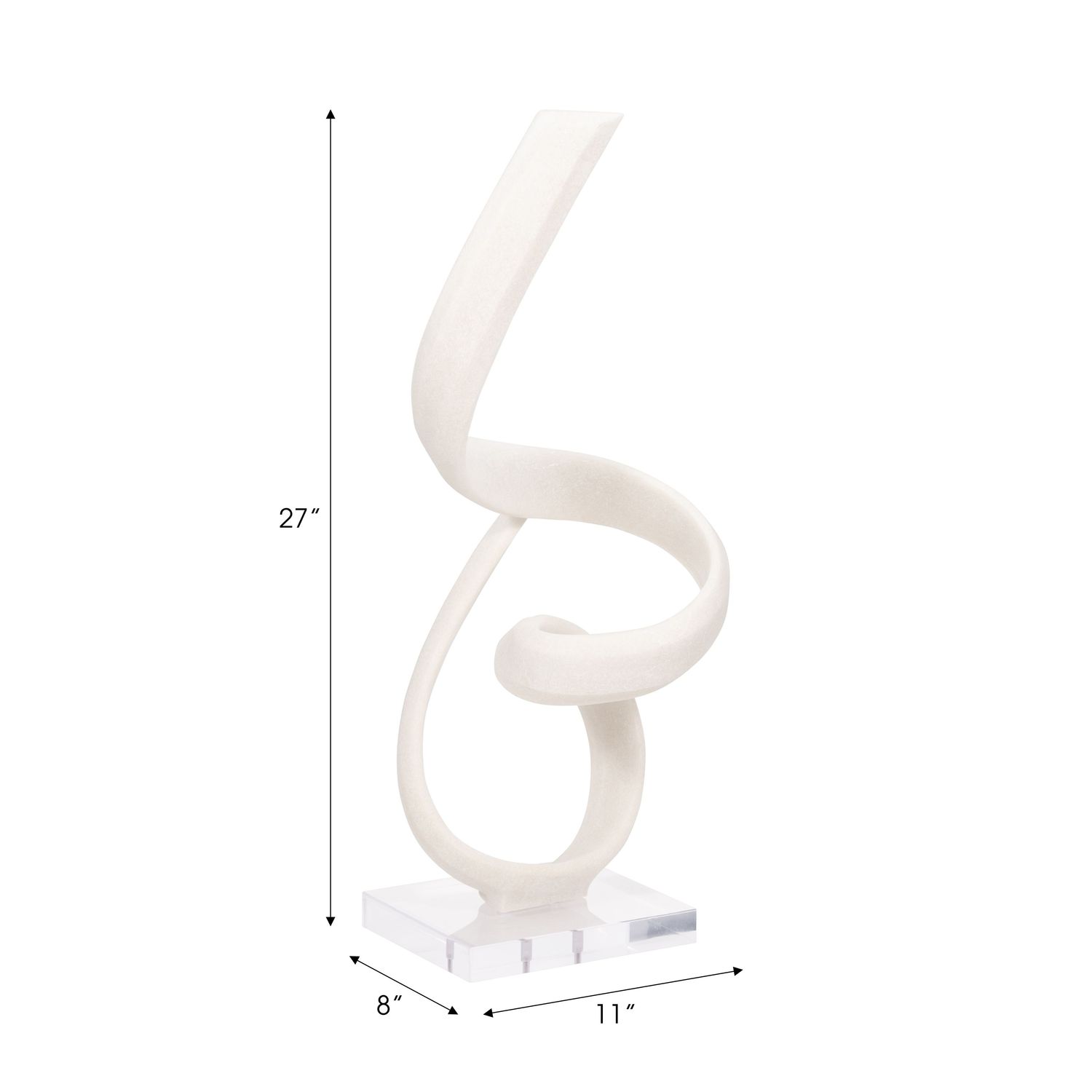 Serene White Resin Statue 27&quot;