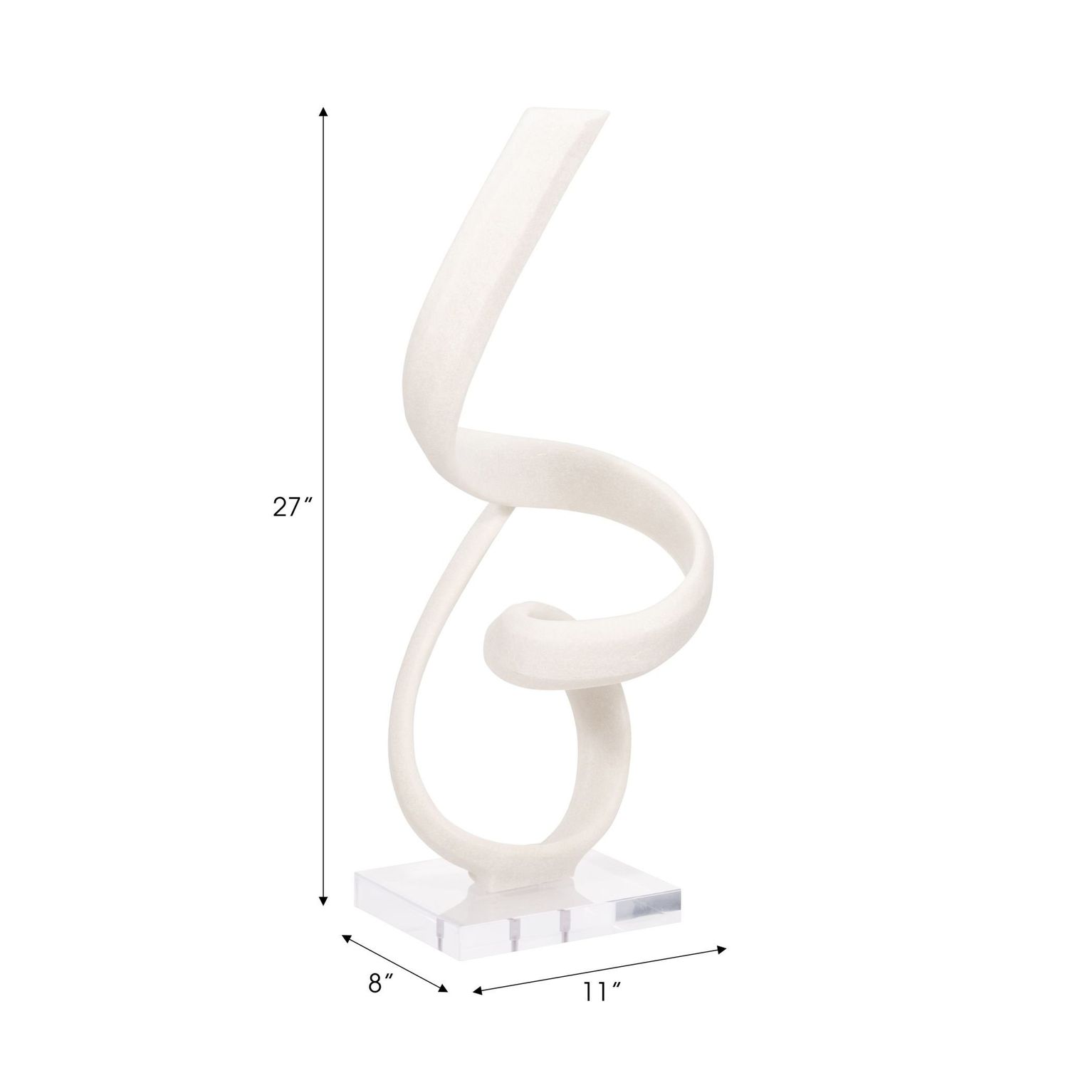 Serene White Resin Statue 27&quot;