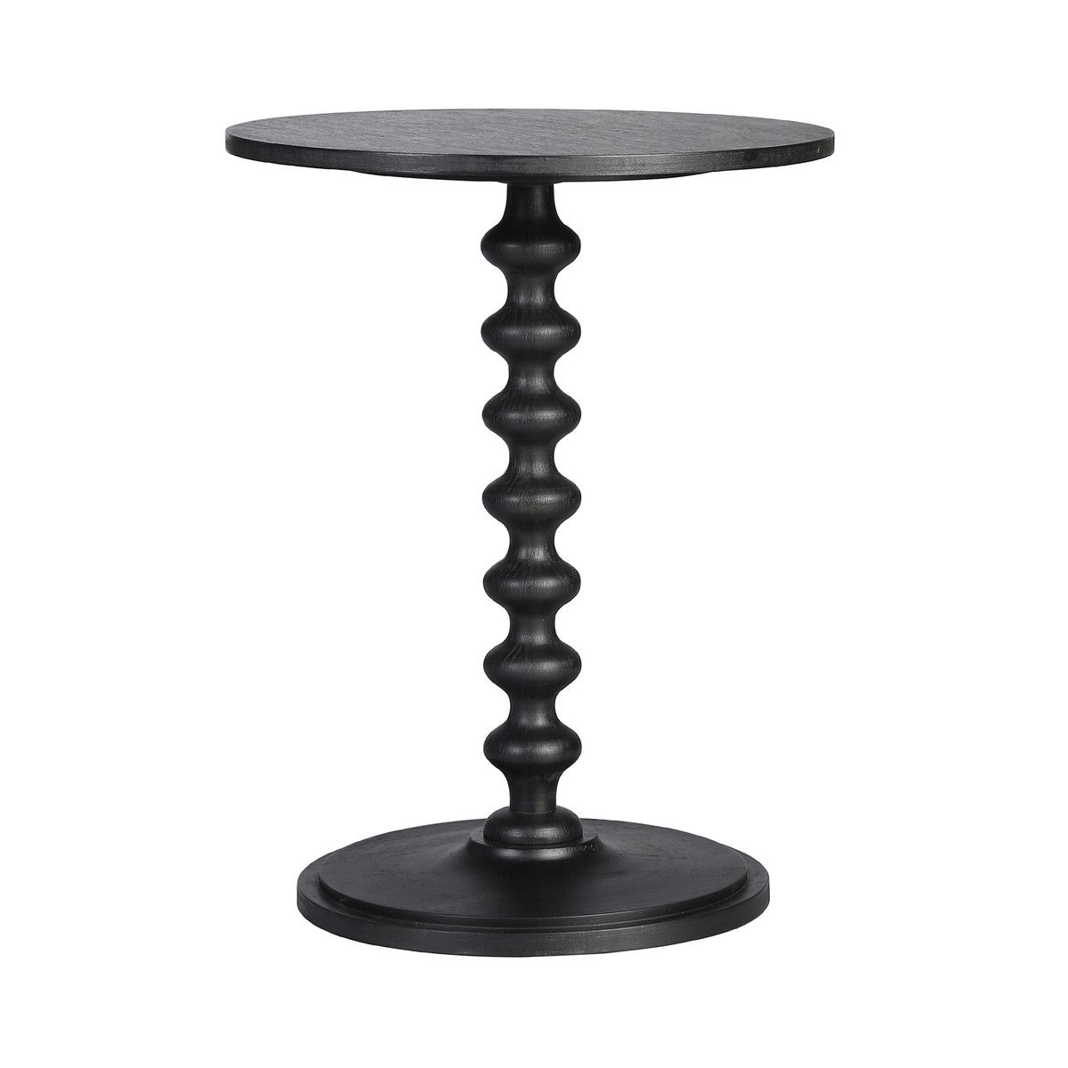 Contemporary Turned Side Table-Black-18.11x18.11x23.62