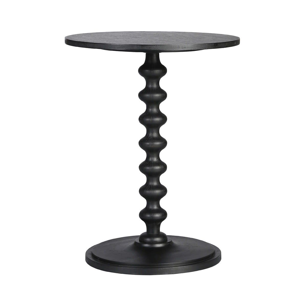Contemporary Turned Side Table-Black-18.11x18.11x23.62