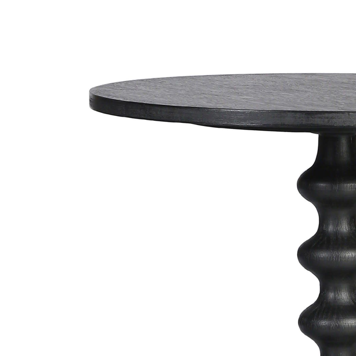 Contemporary Turned Side Table-Black-18.11x18.11x23.62