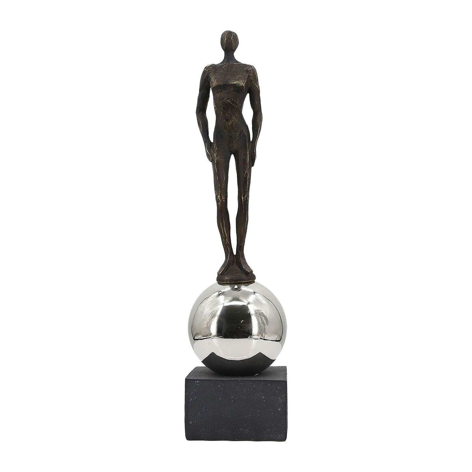22&quot; MALE STATUARY W STEEL SPHERE 5 x 5 x 22