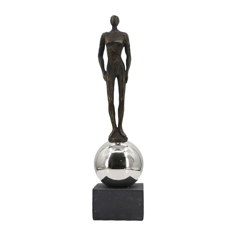 22&quot; MALE STATUARY W STEEL SPHERE 5 x 5 x 22