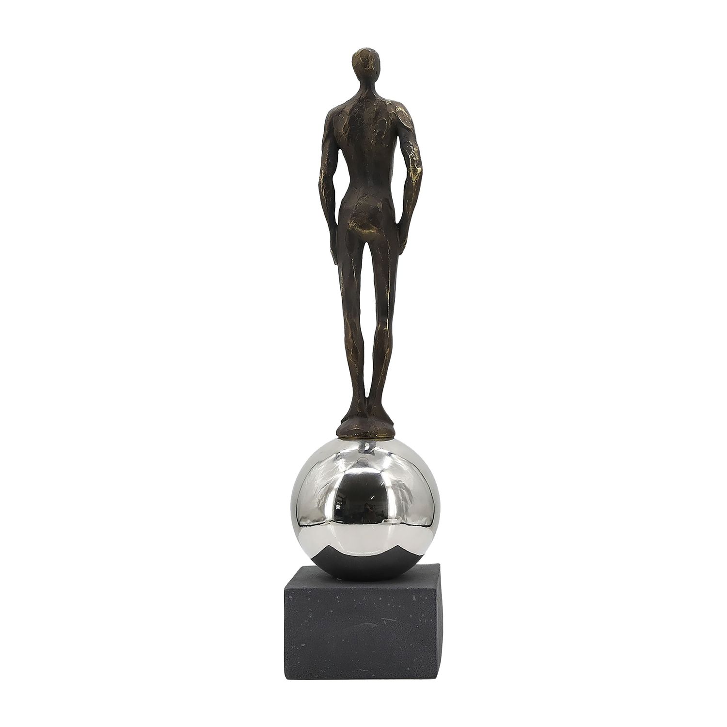 22&quot; MALE STATUARY W STEEL SPHERE 5 x 5 x 22