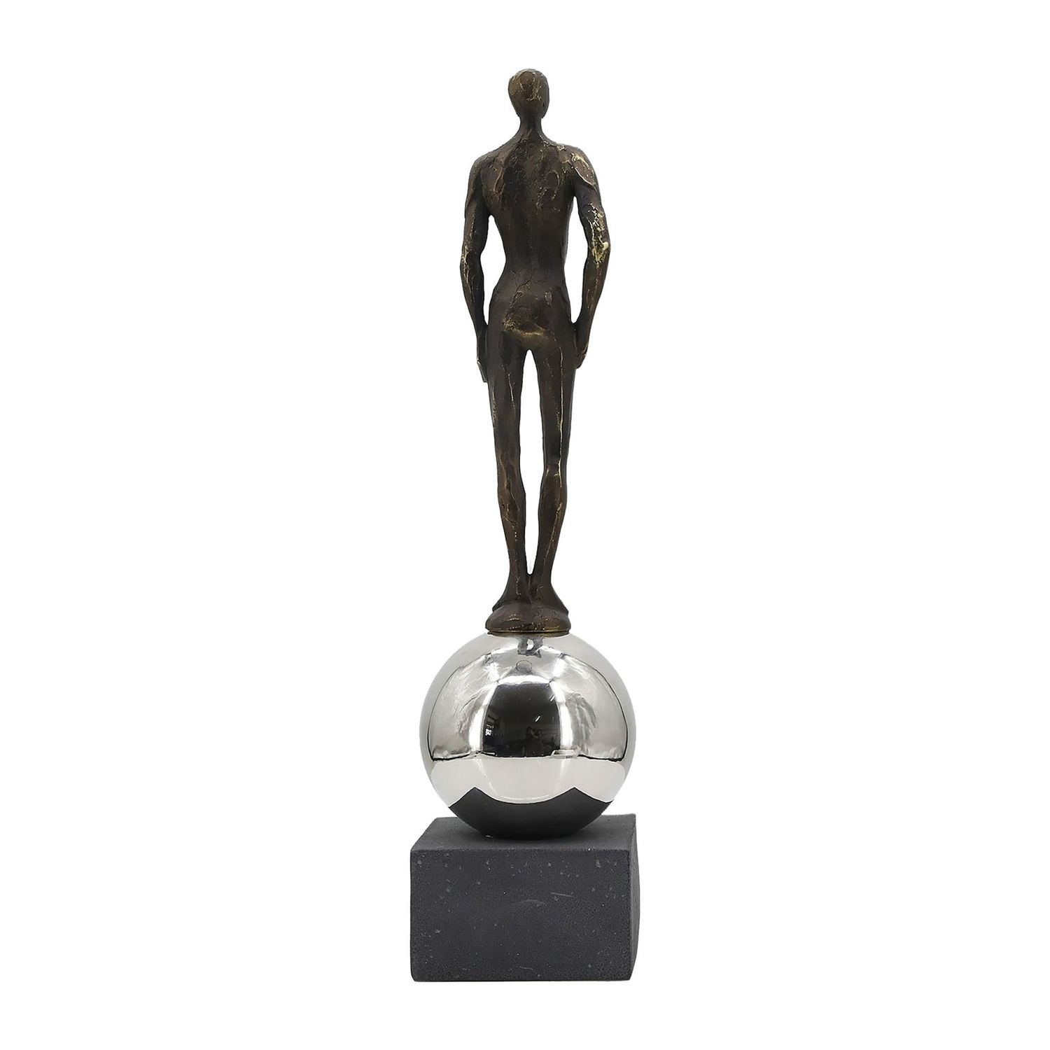 22&quot; MALE STATUARY W STEEL SPHERE 5 x 5 x 22