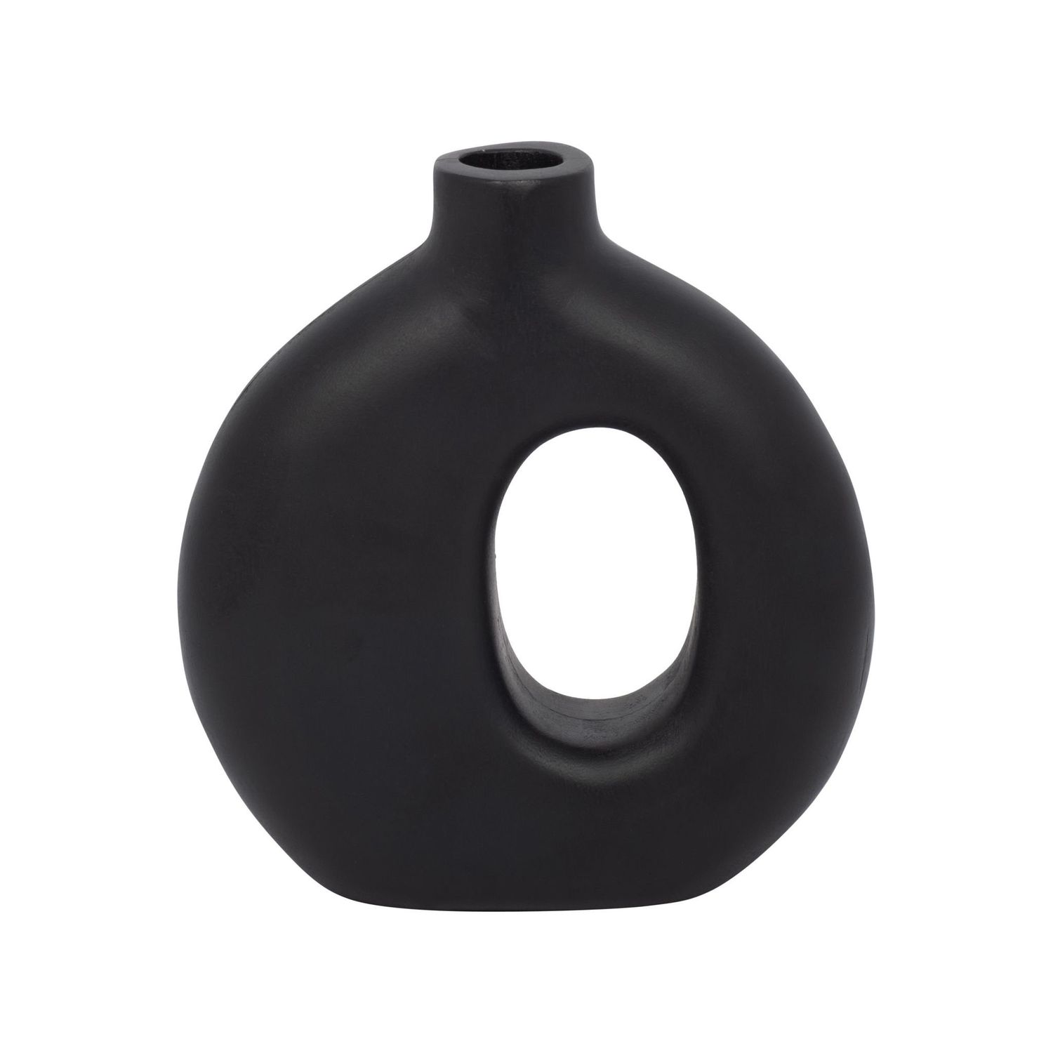 WOOD, 7&quot;H CUT-OUT VASE, BLACK