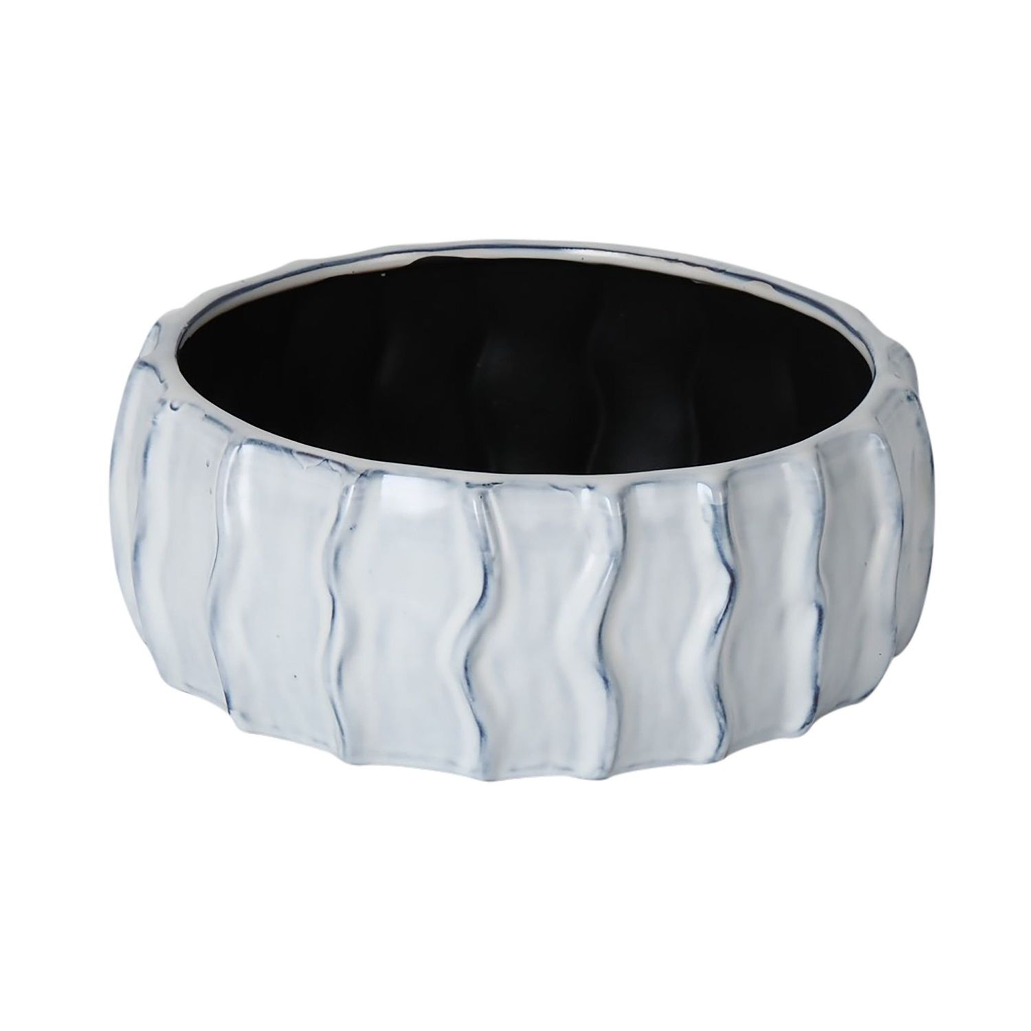 11&quot; SEA URCHIN BOWL, WHITE/BLUE