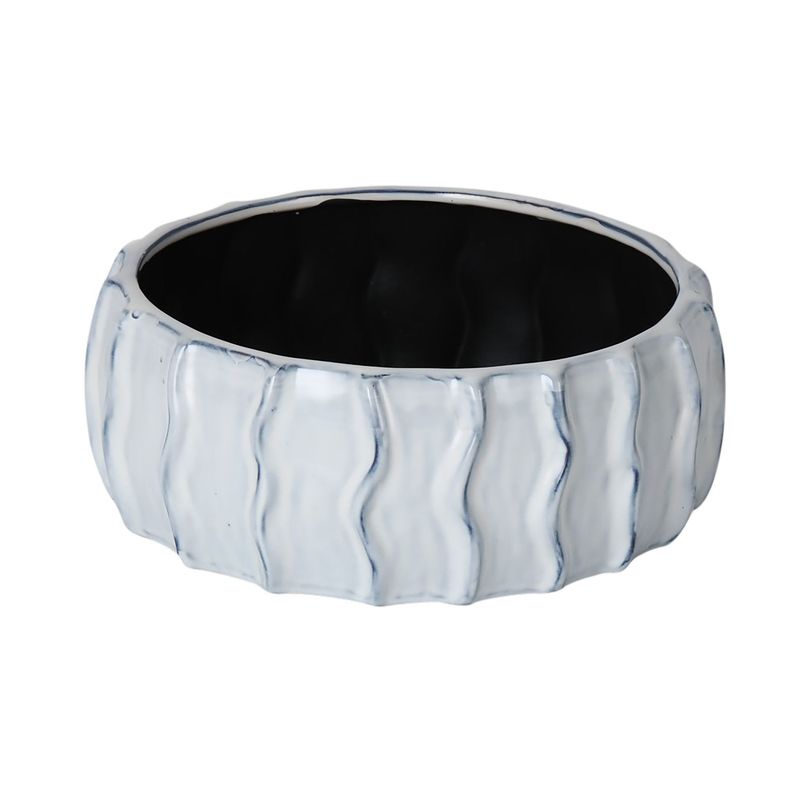 11&quot; SEA URCHIN BOWL, WHITE/BLUE