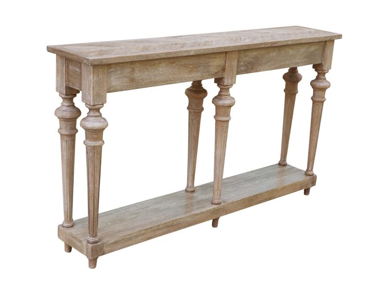 White Wash Console Table-60x12x35