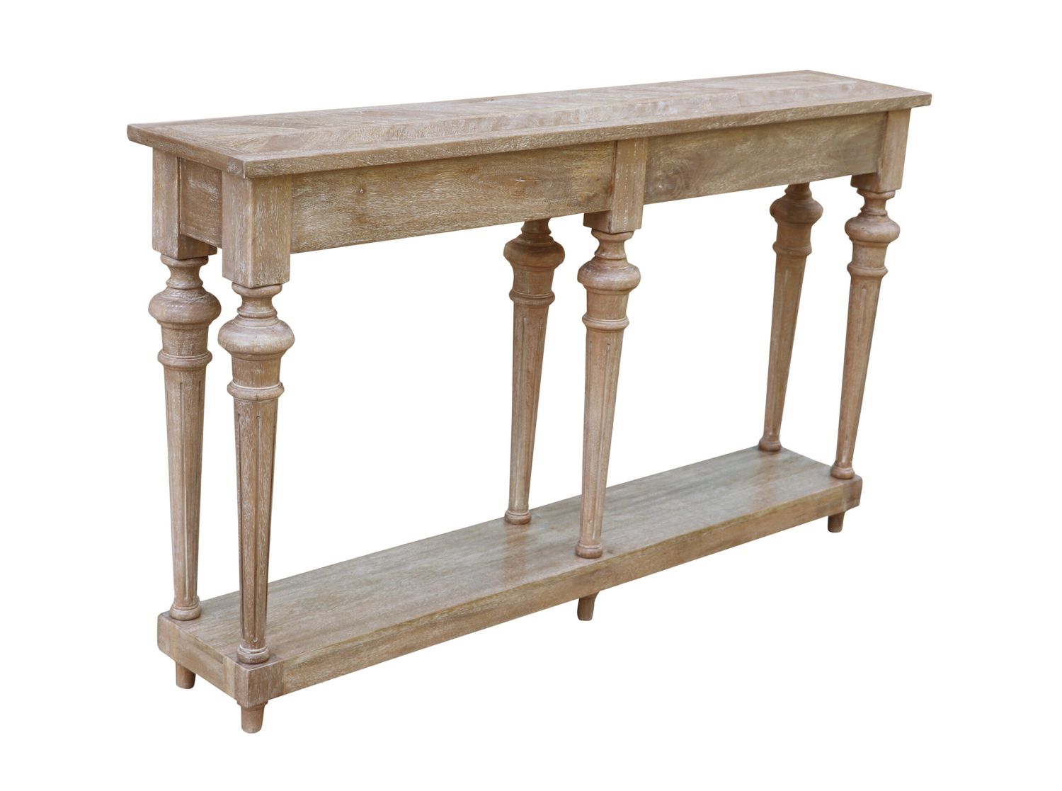 White Wash Console Table-60x12x35
