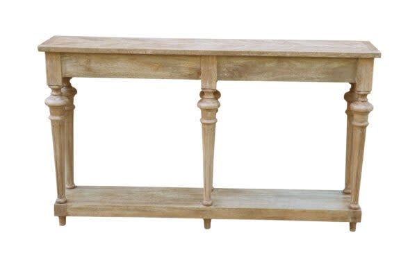 White Wash Console Table-60x12x35