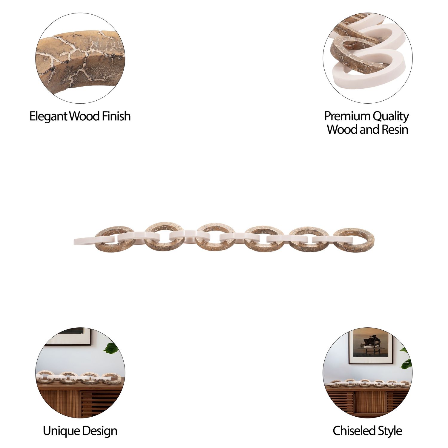 48&quot; KANO WOOD AND RESIN LINK CHAIN