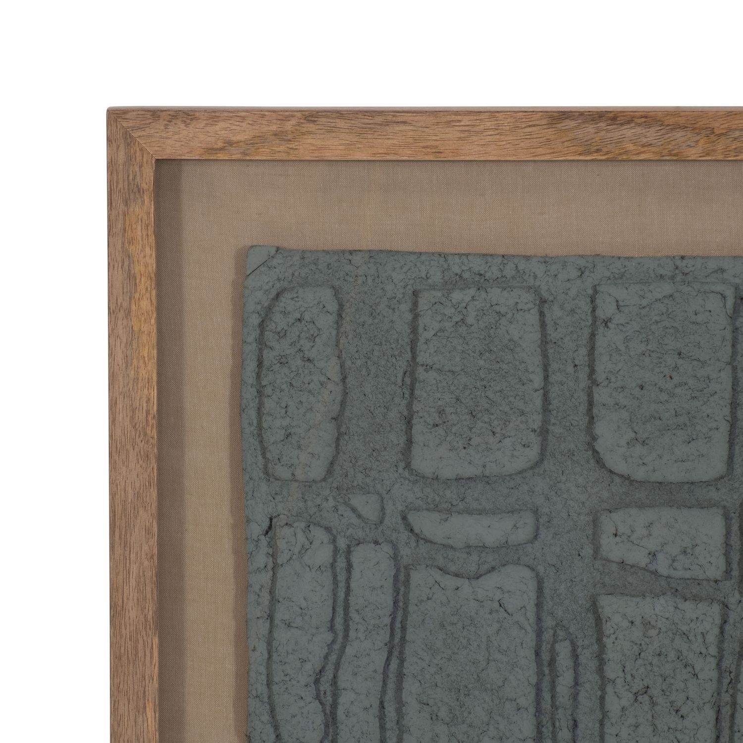28X35&quot; PAPER MACHE WALL ART FRAMED GLASS, DK GRAY