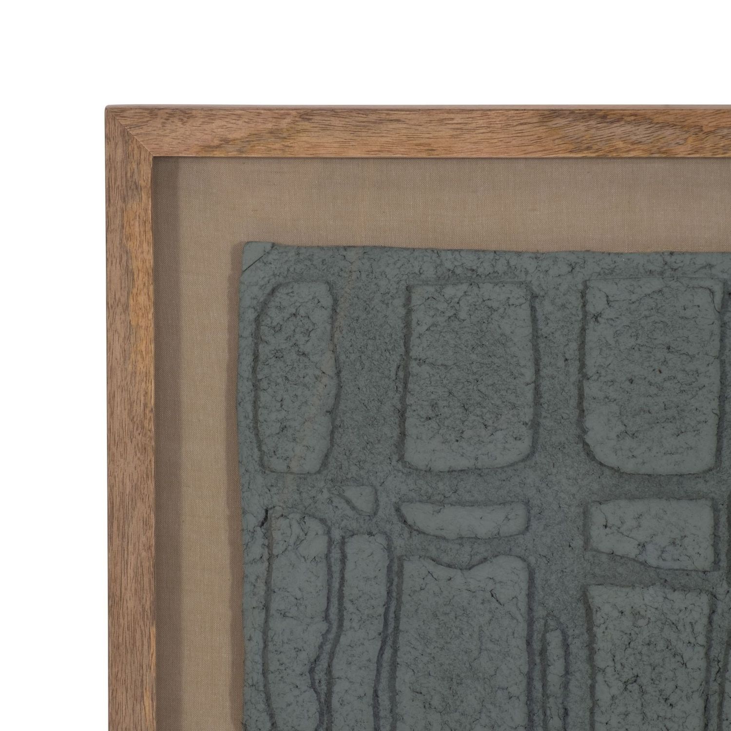 28X35&quot; PAPER MACHE WALL ART FRAMED GLASS, DK GRAY