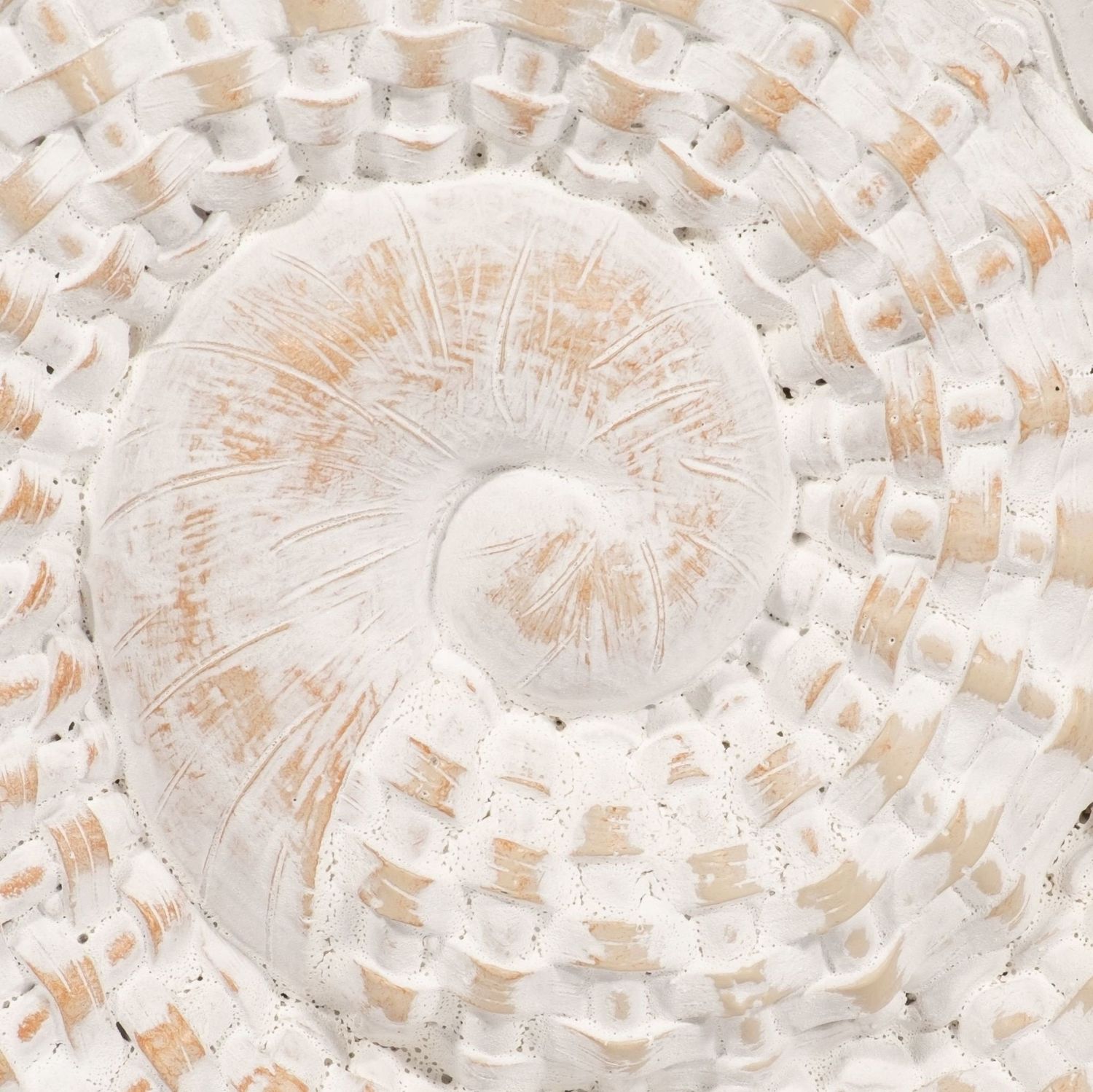 SHELL TABLE ACCENT, WHITE RESIN, 7&quot;H