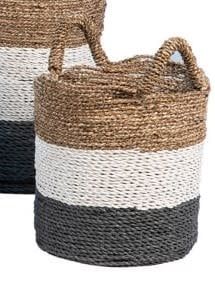 Seagrass Basket-Nat/Wh/Grey-Small 12x13