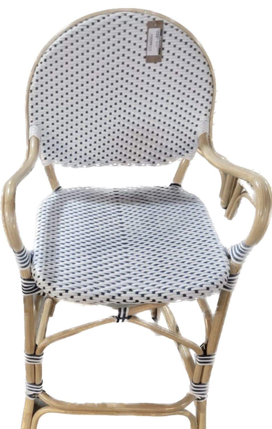 Bistro Counter Stool-White/Blue 39 H x 22&quot; W21 D Seat Height 24&quot;