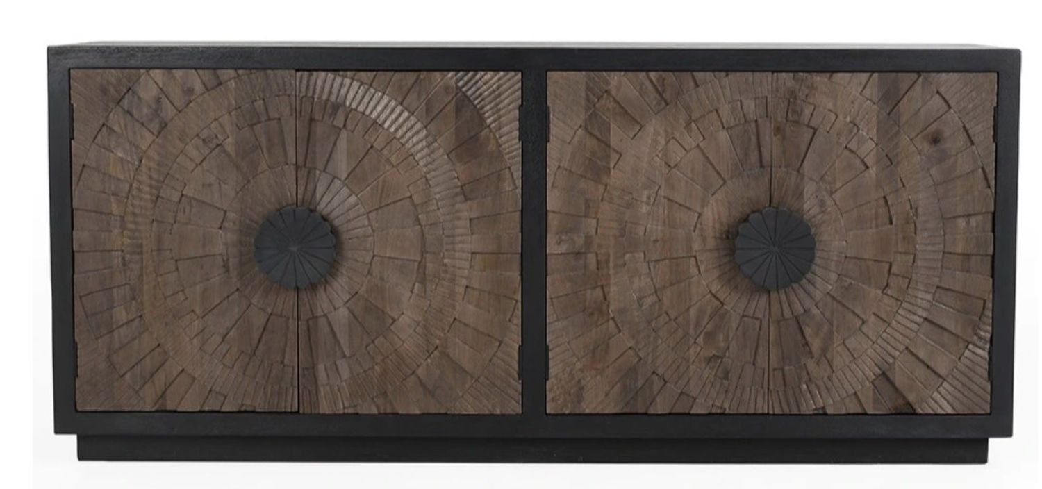 MERCURY 4DR SIDEBOARD BLACK/BROWN 84 X 18 X 36