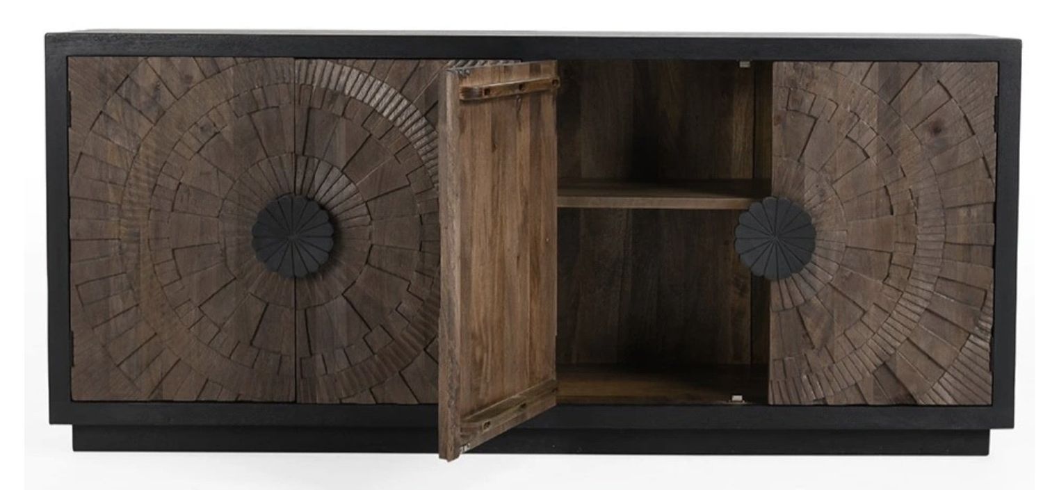 MERCURY 4DR SIDEBOARD BLACK/BROWN 84 X 18 X 36
