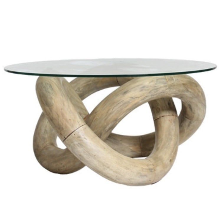 MOIRA COFFEE TABLE NAT /TEMP GLASS 35x15x35