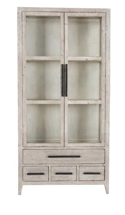 SIMON TALL CABINET ANTIQUE CREAM 43 X 17 X 87