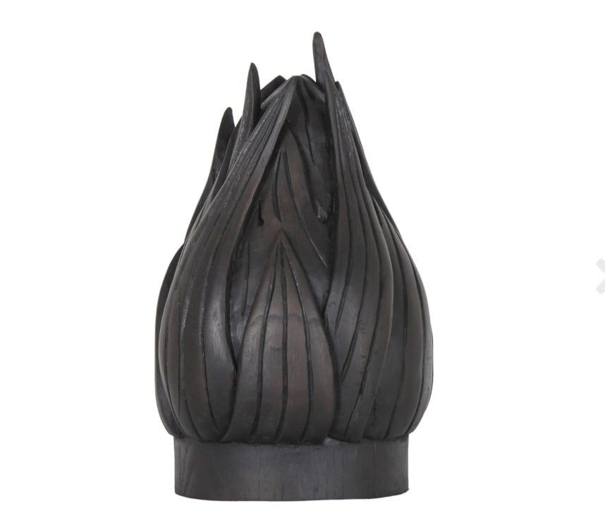 Carved Artichoke Wooden Black