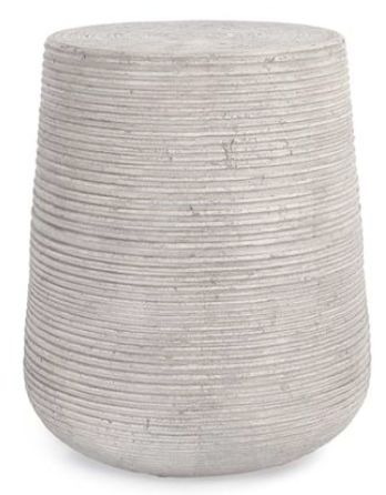 Round lined Outdoor End Table Light Gray  18.5W x 18.5D x 22.5H