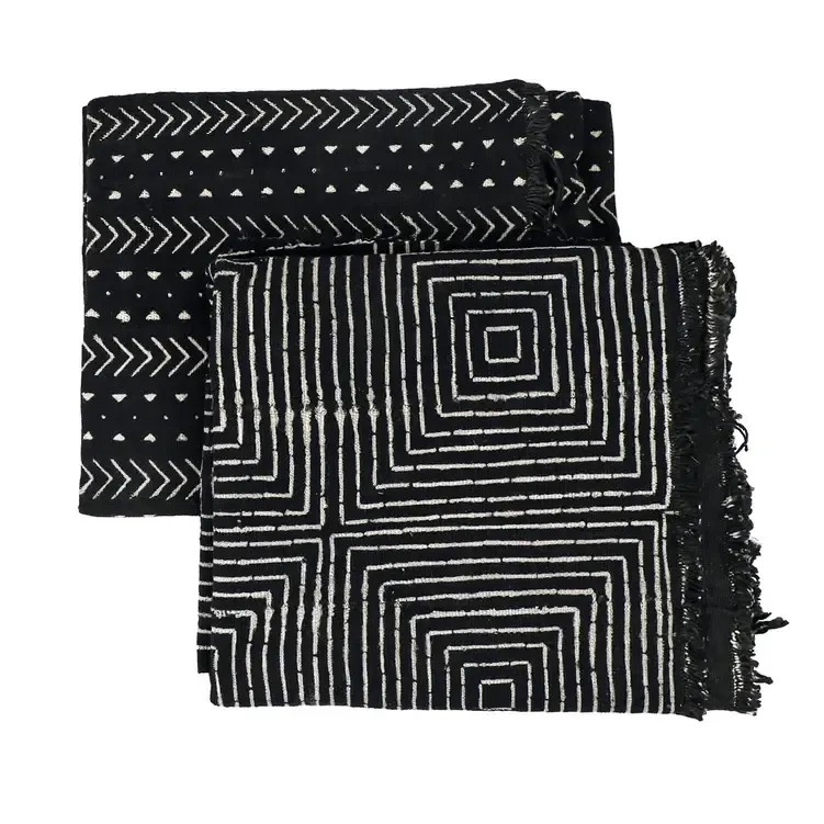 Mali Mud Cloth - Black &amp; White