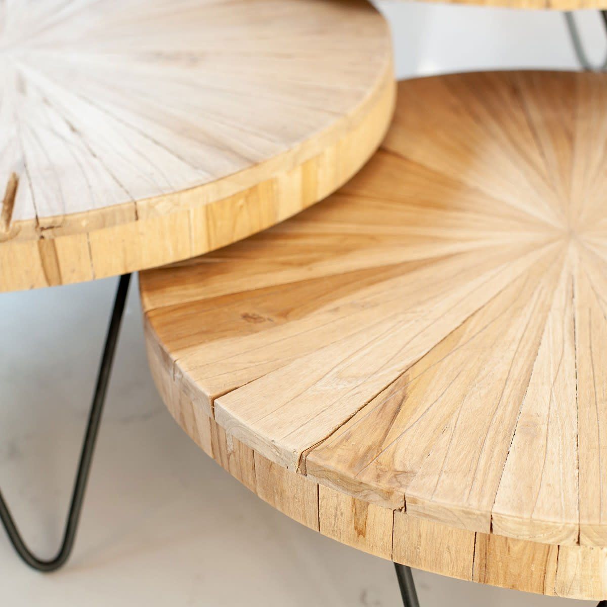 Radial Teak and Iron Riser,(20x20x11) Tallest