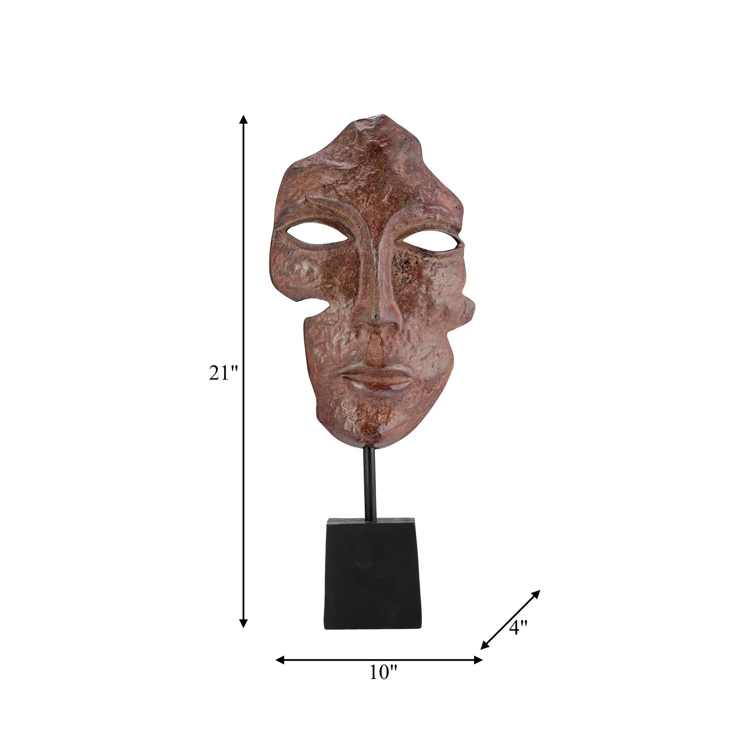 FACE SCULPTURE, METAL 10 x 4 x 21H