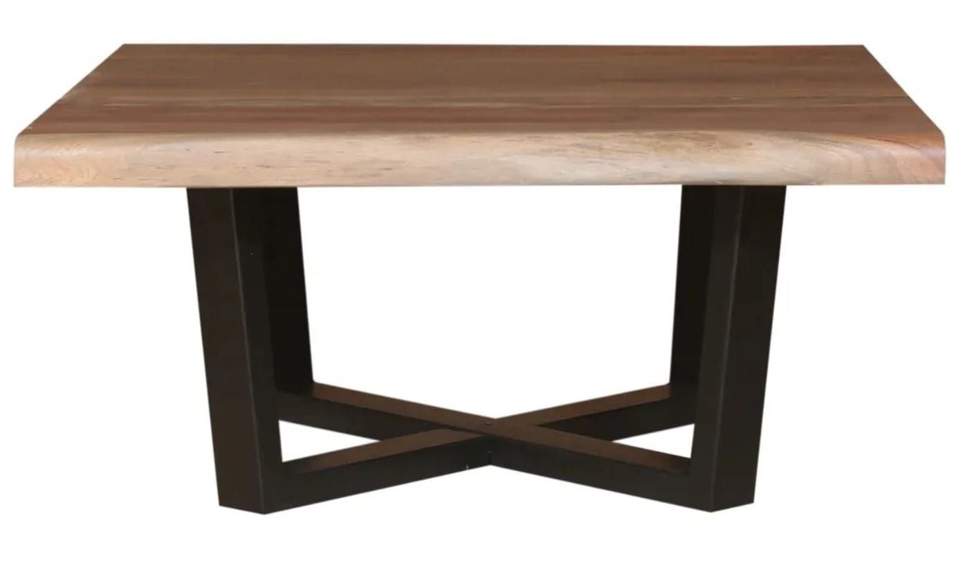 Hailey Acacia 40&quot; Square Live Edge Coffee Table - Natural 40&quot; Square x 18&quot; High