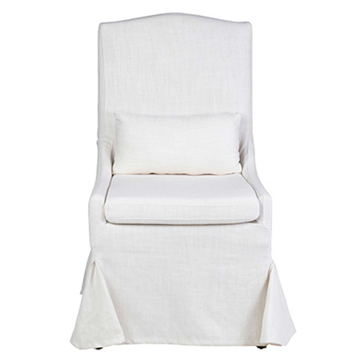 Bella Slipcovered Dining Chairs, Cream Linen  24x29.5x43