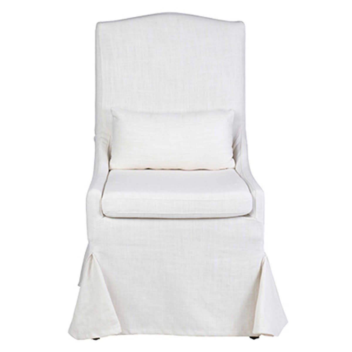 Bella Slipcovered Dining Chairs, Cream Linen  24x29.5x43