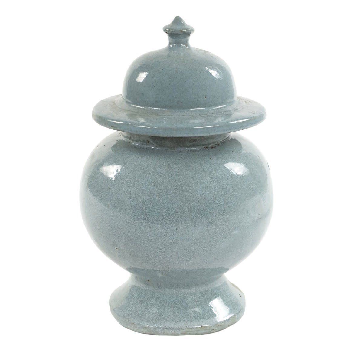 Misha Stoneware Ginger Jar, Small, Light Grey 9.8x9.8x15