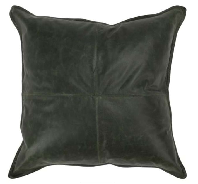 SLD Leather Acre Forest Green 22x22 pillow