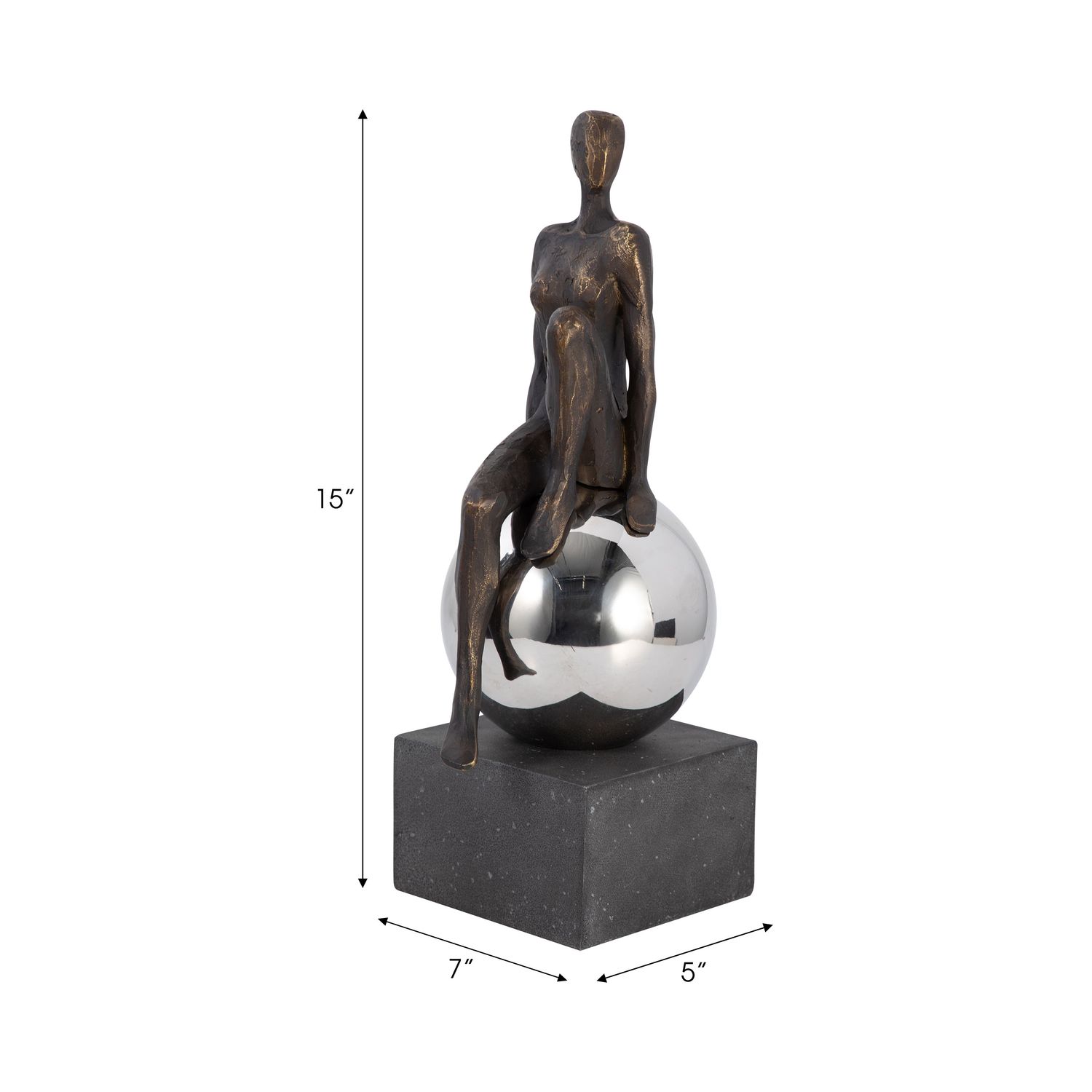 15&quot; AUGUSTONIA STATUARY WITH STEEL SPHERE