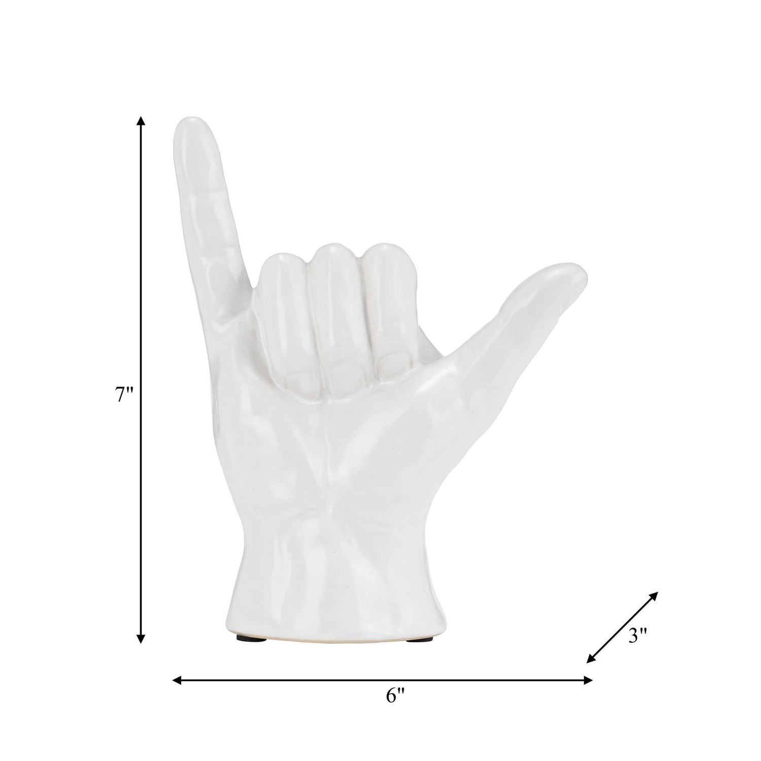 7H, HANG LOOSE HAND, WHITE