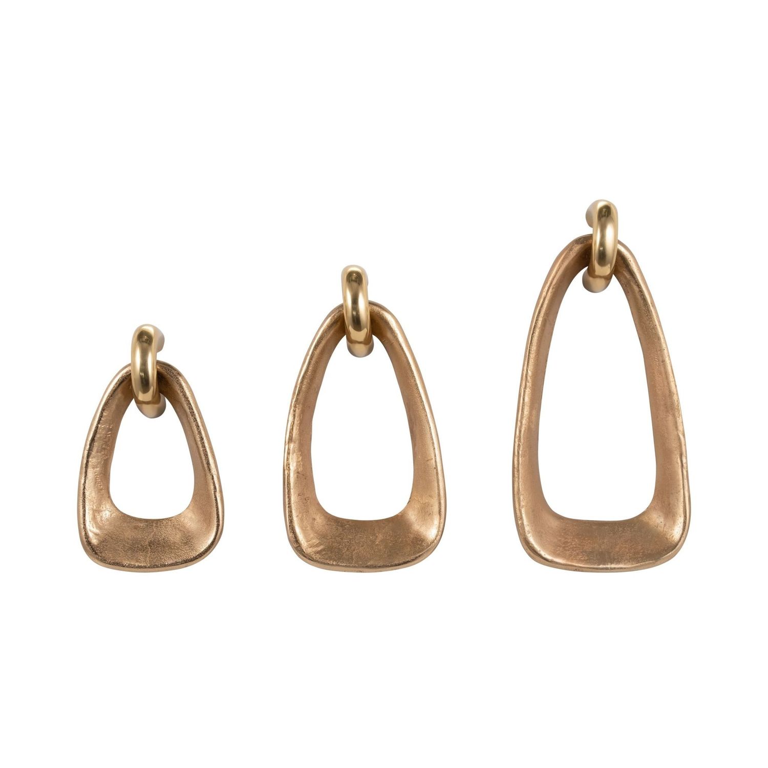 Golden Metal Teardrop Wall Decor Set of 3  (12,15,19&quot;)