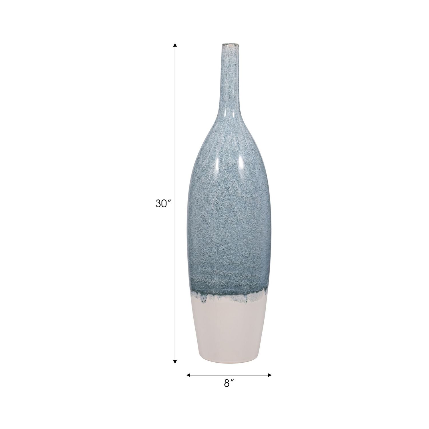 30&quot; KASHION LARGE BLUE CERAMIC VASE