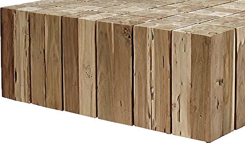 Teak Chunk Coffee Table-56x31x14